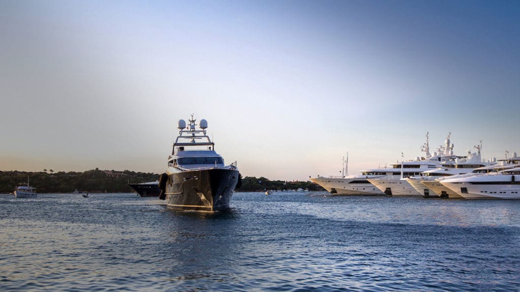 yacht in a harbor