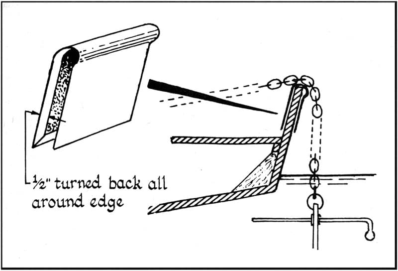 dinghy rail protector, sheet metal