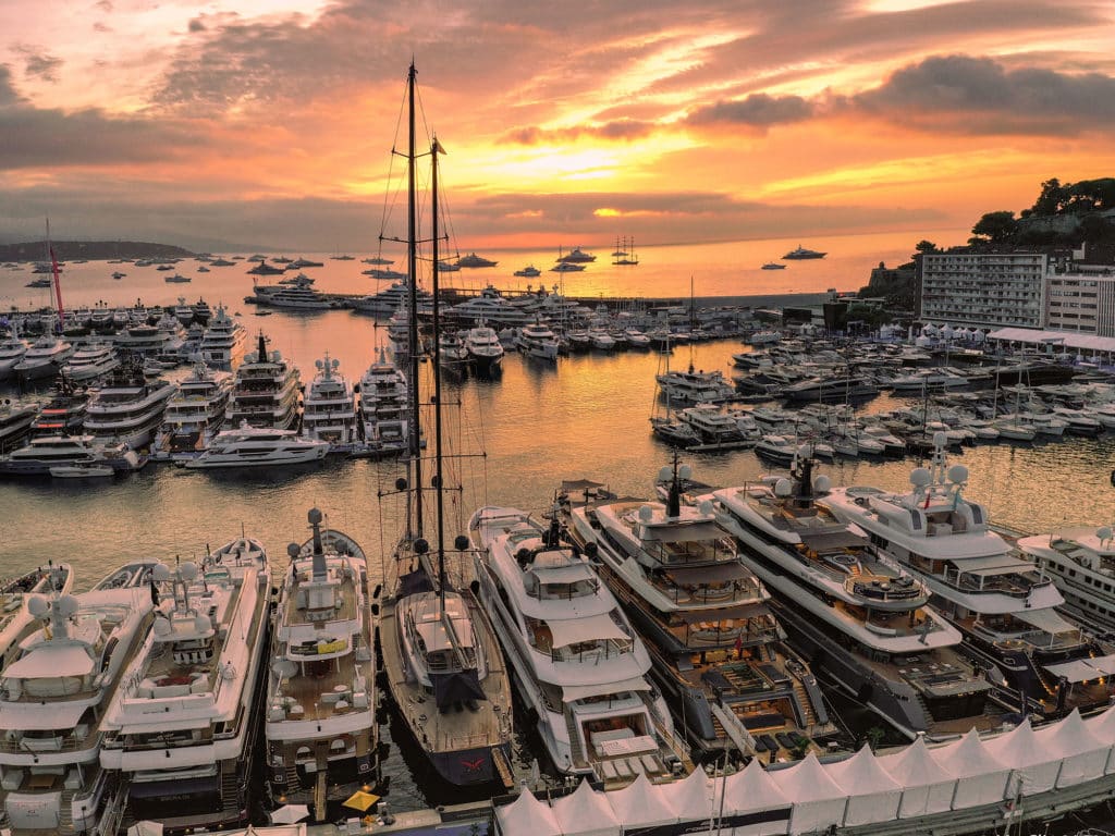 Sunset at Monaco harbour
