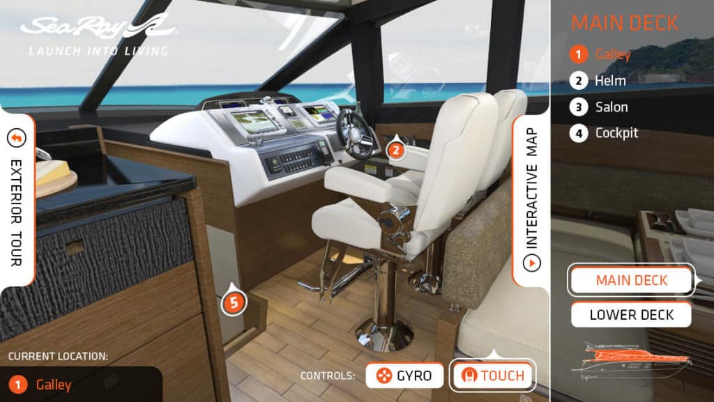 Sea Ray L650 Fly augmented reality app