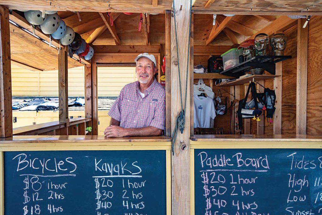 Rick Gordon welcomes customers with a smile at Dockside Boat Rentals