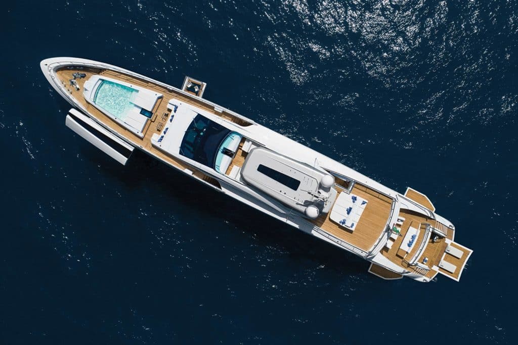 Mangusta yacht from above