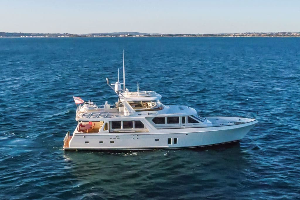 Offshore 76 Yacht in the water