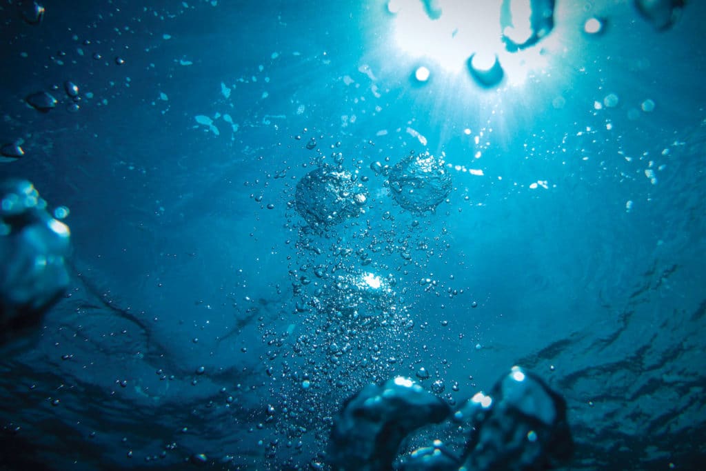 air bubbles underwater