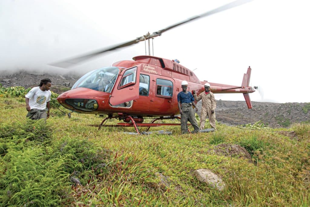 Graham Ryan next to helicopter