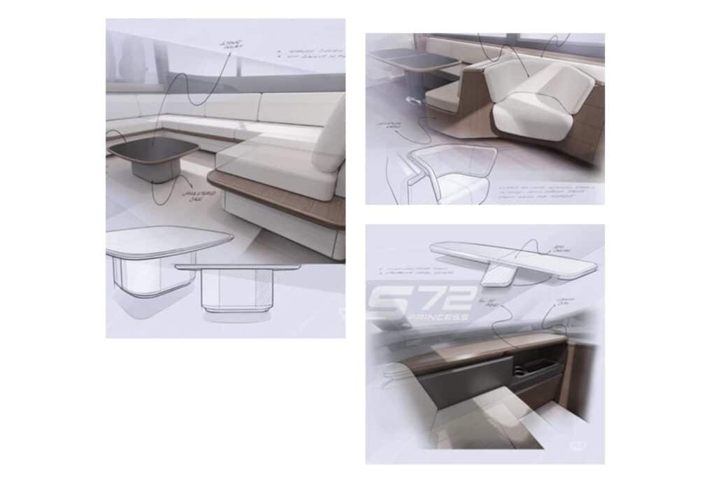 Princess Yachts S72 sketches