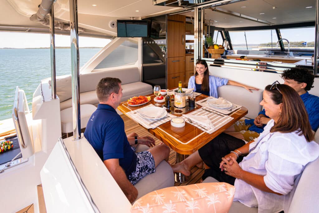 Riviera 58 SMY al fresco deck