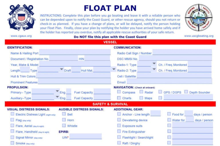 Float plan example