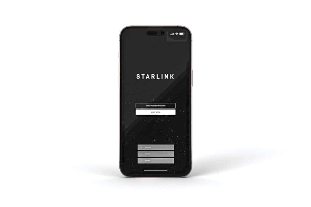 Starlink app on phone