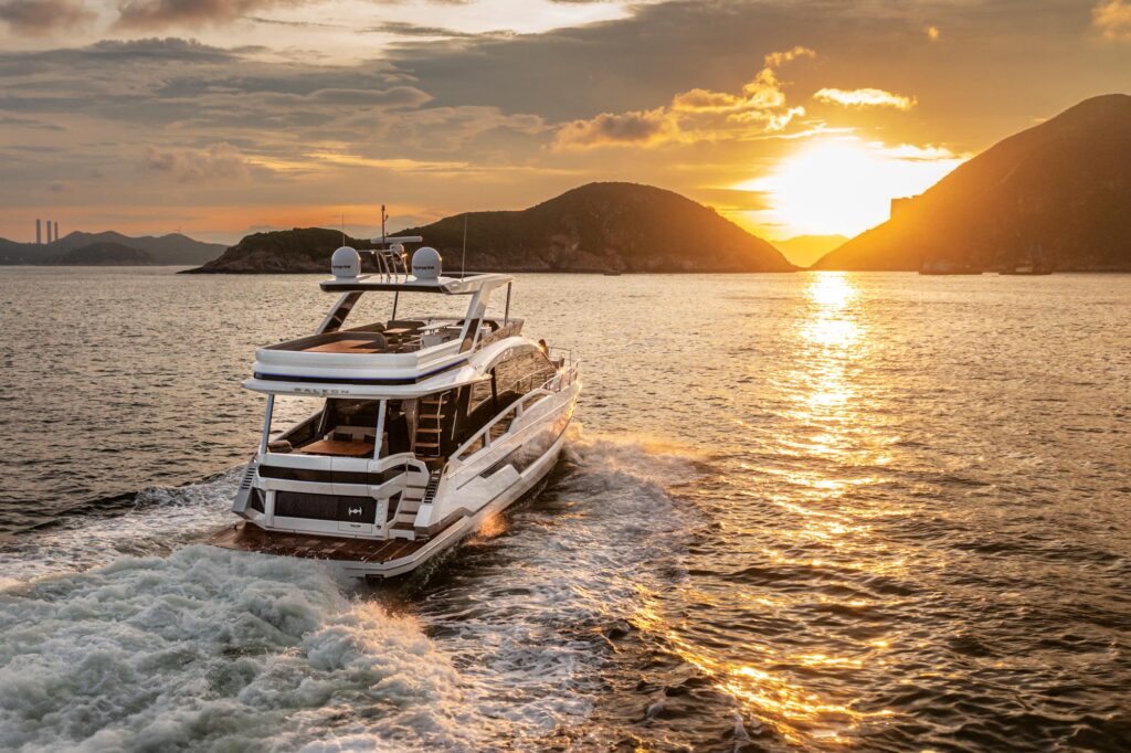 Galeon Yacht at sunset