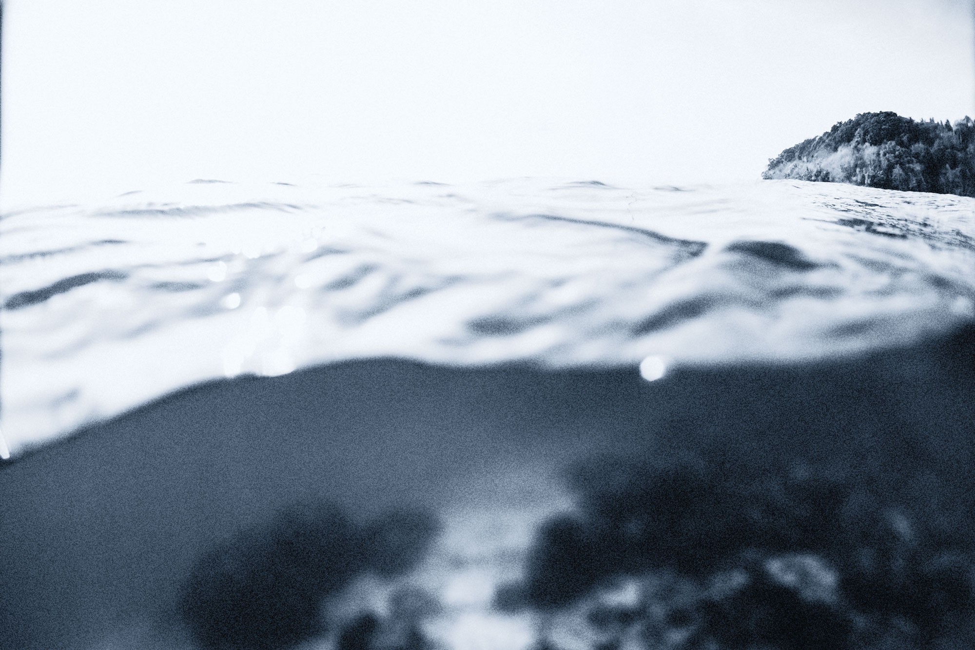 Split above and underwater view