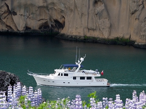 Venture II entering Heimaey Harbor.
