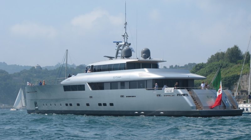 Perini Navi The weekend of July 4th was cause for celebration in La Spezia, Italy, as the motor yacht Exuma was christened before a crowd of nearly 1,000 well-wishers. This 50 meter exploration vessel represents a lot of firsts. Built under the Picchiotti brand, it is the first powerboat launched by the Perini Navi Group, the venerable builder of large sailing yachts. It was also the first motor yacht designed by renowned sailing yacht naval architect Phillippe Briand, and the first in the Vitruvius series.
