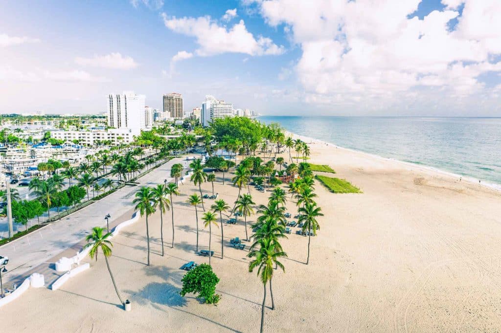 Overhead view of Fort Lauderdale beach