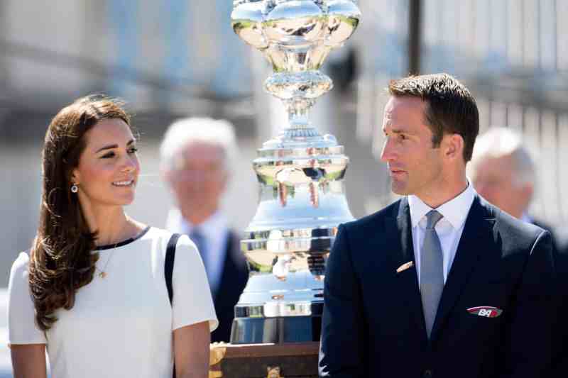 Kate Middleton and Sir Ben Ainslee hope to bring an America's Cup victory to Britain.