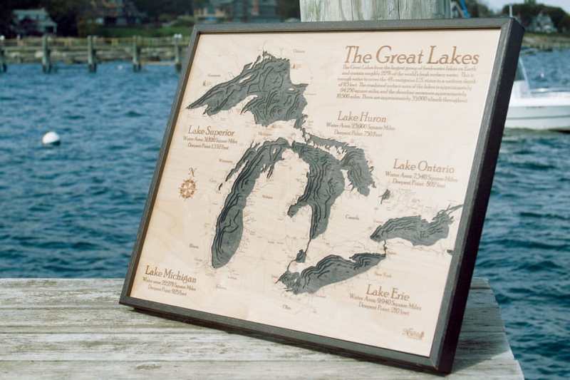 Wooden Nautical Chart Wooden Nautical Chart