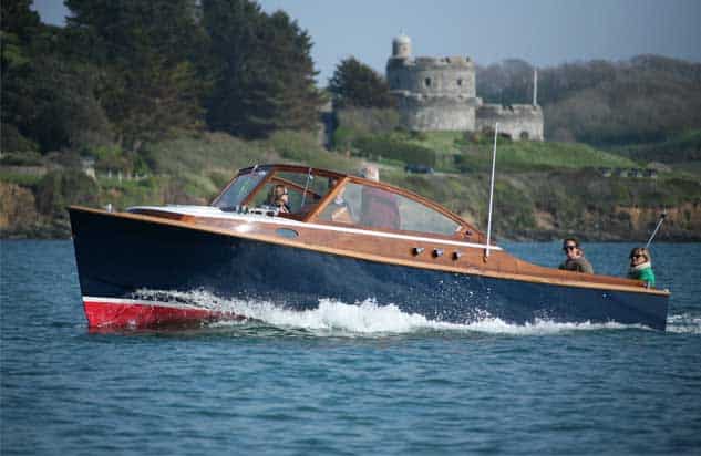 This 27-foot Cockwells runabout seats 12 and has a top speed of 18 knots.