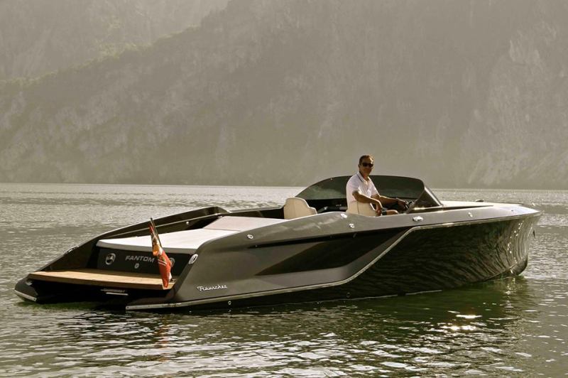 The Frauscher 858 Fantom is a 24-foot tender built in Austria.