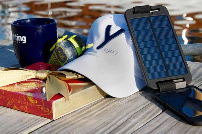 guide-power-traveller.jpg The ACR ResQLink personal locator beacon featers a high visibility strobe light, restowable antenna, and GPS receiver. At less than four inches tall, it is convenient to attach to a life vest (from $279). Powertraveller's solar chargers are durable and weather proof, allowing you to charge your electronics on the go. The Powermonkey Extreme model includes an external battery and multiple attachments, making it compatible for a variety of phones, tablet computers, GPS units, and more ($200). Home of the "Sweet Sloops," Harbor Sweets has been making delicious sailboat-shaped chocolates since 1973. The 30-piece "Seaside Wrapped Gift Assortment" shown here is $28.