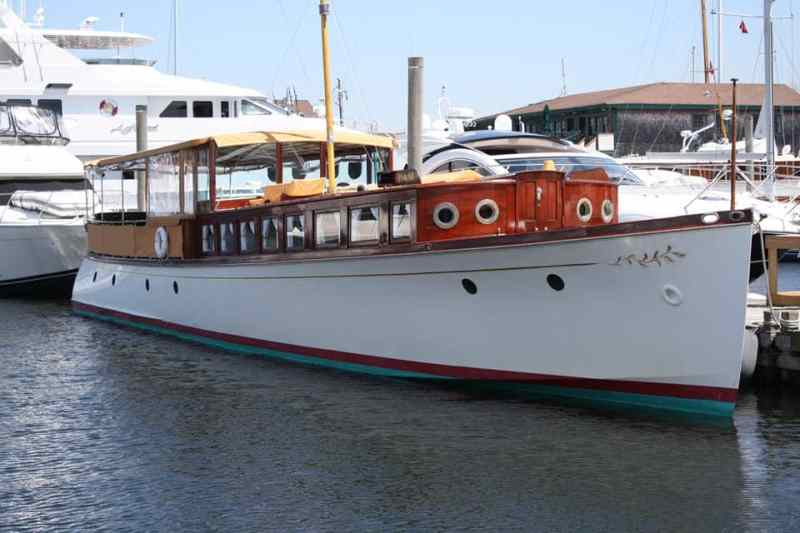 The Seascope Yachts-owned 1921 commuter yacht Pam is a regular sight in Newport.