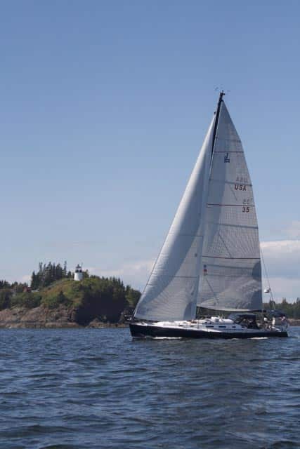 PBR 15 Owl's Head Lighthouse greets the fleet during the first leg of the race.