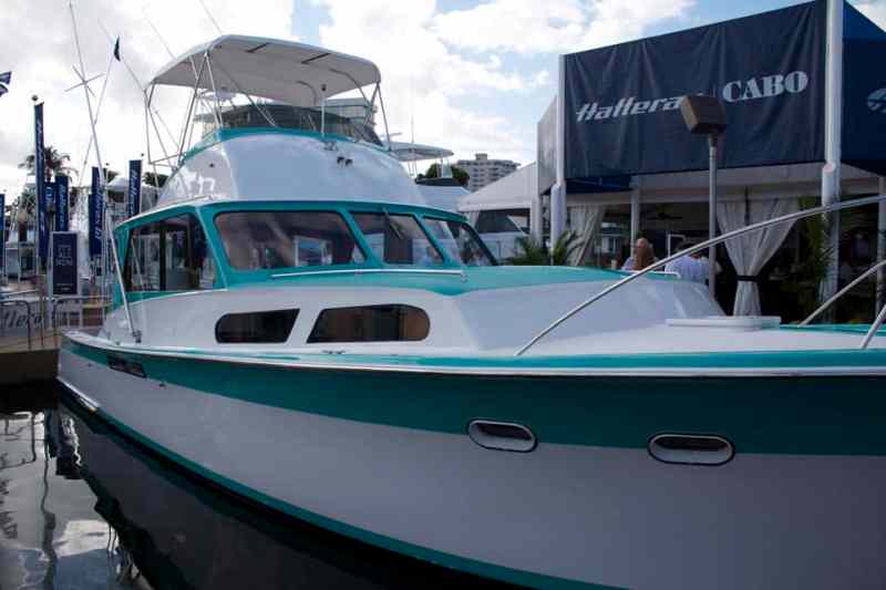 1960 Hatteras Knit Wits, the first Hatteras yacht designed by Jack Hargrave, launched in 1960 and was once the largest fiberglass yacht at 41 feet length overall.