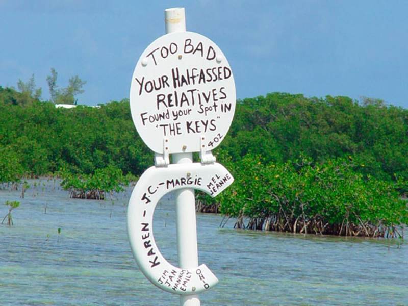 Unique signage off Islamorada