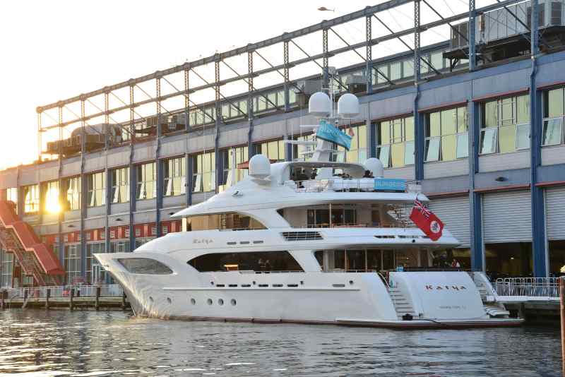 The 150-foot Delta Katya at Chelsea Piers in New York City.