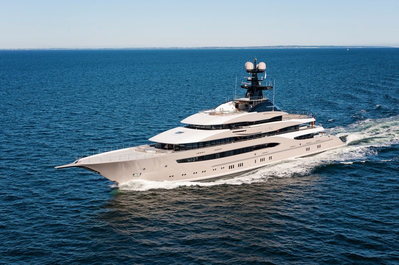 The 312-foot Lurssen Kismet is reportedly extremely quiet underway with minimal vibrations.