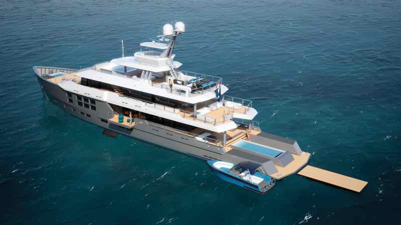 The 164-foot McMullen & Wing superyacht Big Star is under construction at the shipyard and available for purchase.