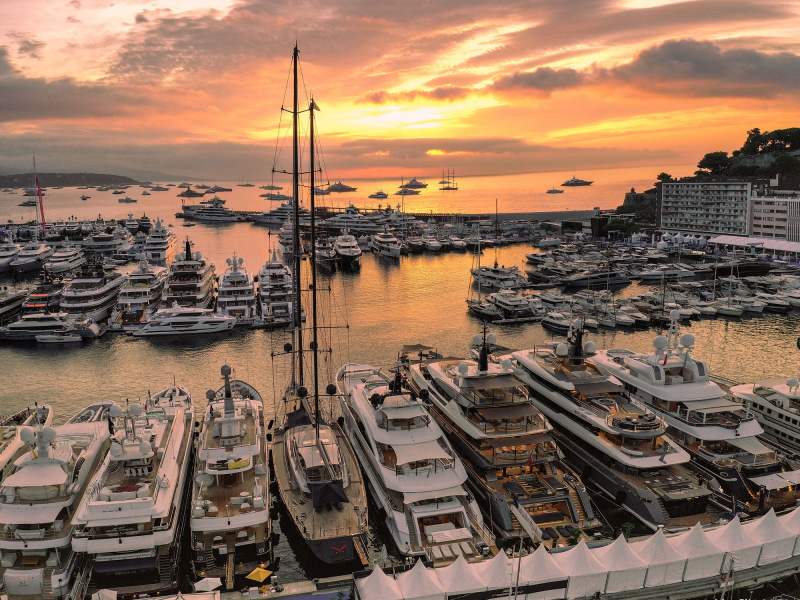 Sunset at Monaco harbour
