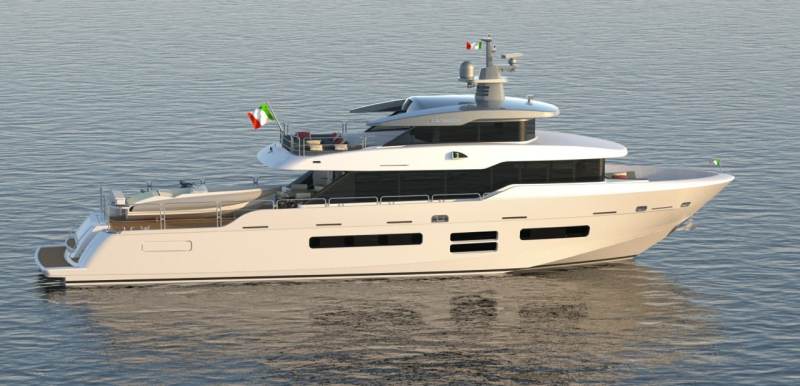 Oceanic Yachts 90 rendering This is a rendering of the Oceanic Yachts 90, which is scheduled to be delivered in June 2014.