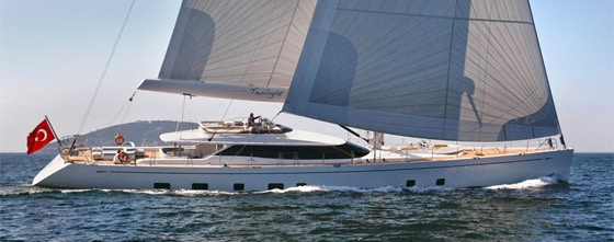 Oyster 125 Twilight Twilight is the first-ever Oyster 125, a flybridge sailing yacht design.