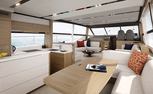 Check out the size of the windows in the Princess 68's forward salon.
