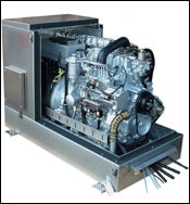 COOL ENERGY: Fischer Panda’s new 40HD cools the engine and AC generator by<br/>
circulating antifreeze through a water jacket. COOL ENERGY: Fischer Panda's new 40HD cools the engine and AC generator by circulating antifreeze through a water jacket.