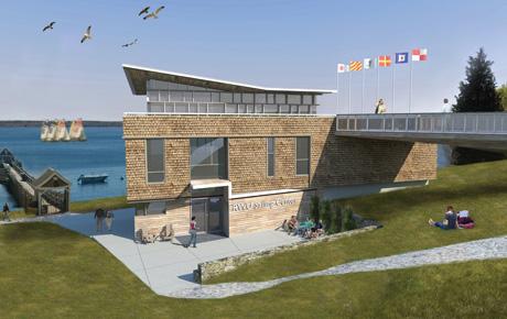 Roger Williams University Sailing Center This rendering by ACTWO Architects shows the proposed new sailing center at Roger Williams University.