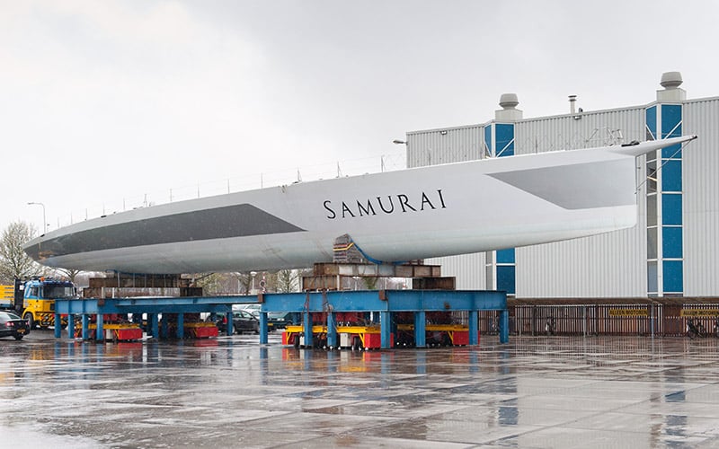 Samurai (ex-Mari-Cha IV) The hull of the former Mari-Cha IV has been renamed Samurai as part of the conversion at Royal Huisman.