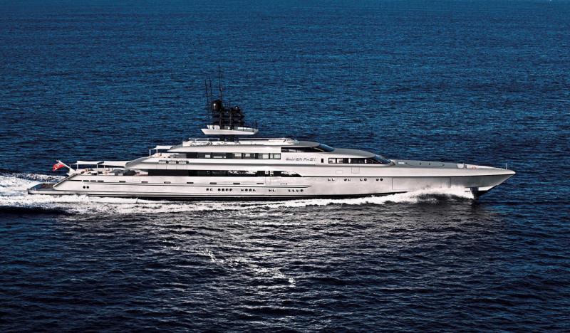 Rendering of 252-foot superyacht SilverFast This rendering is of the 252-foot superyacht SilverFast, which is scheduled to launch in 2015.