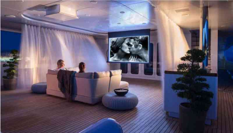 An outdoor cinema is now part of the charter experience Turquoise offers guests.