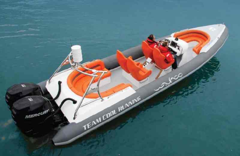 The 70-knot Wahoo RX 700 is one of the tenders available for rent.