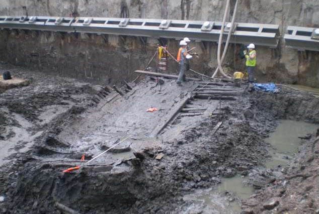 World Trade Center ship Excavations have unearthed ships that apparently were sunk to enlarge lower Manhattan.