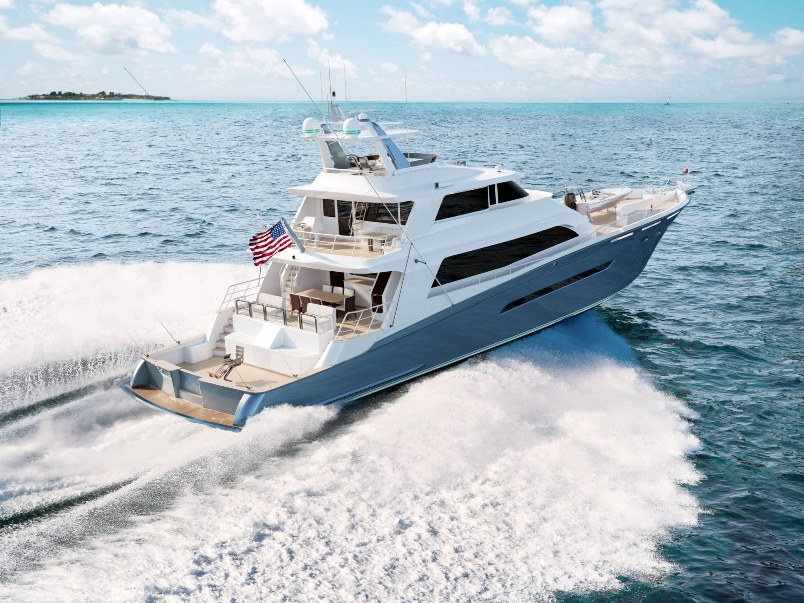 This 124-foot Global Fish sport yacht is a joint project. | Yachting
