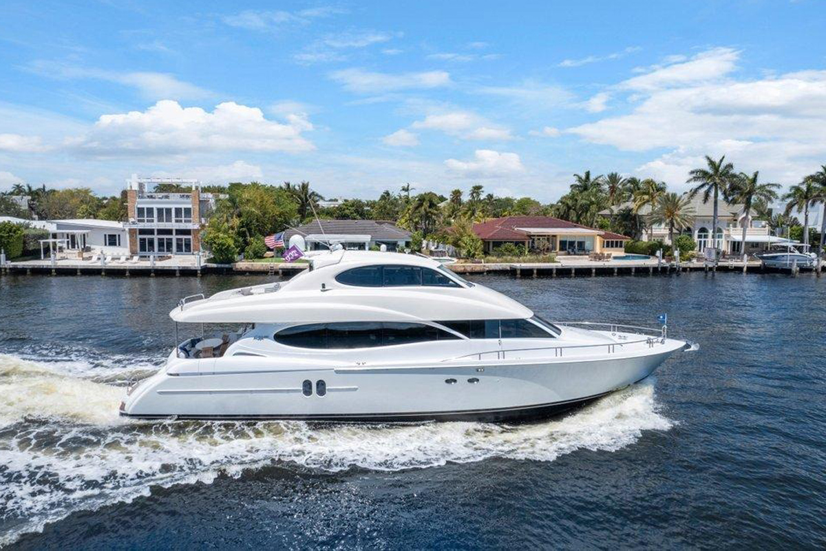 Recently-Upgraded Lazzara 80 Skylounge For Sale