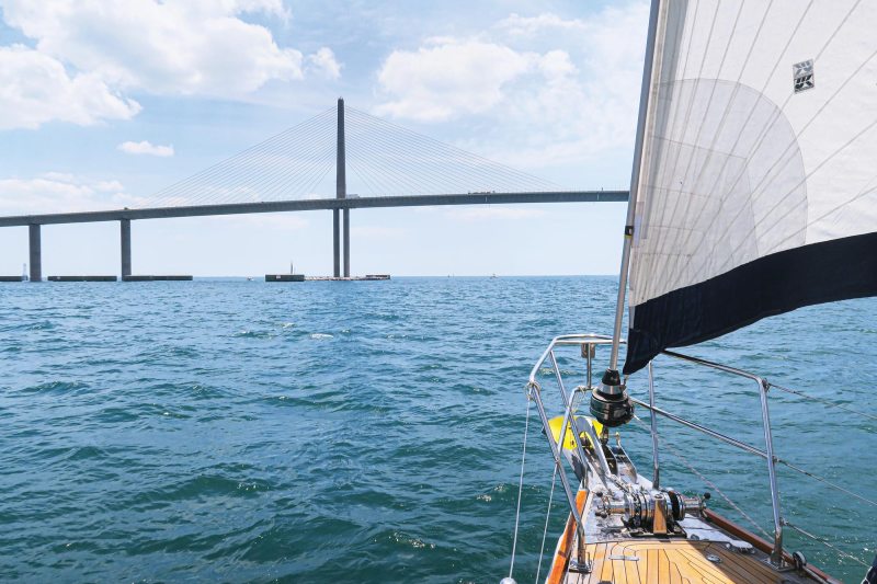 YTG0824_Silent-Running_01 Sailing under Tampa Bay’s Sunshine Skyway Bridge