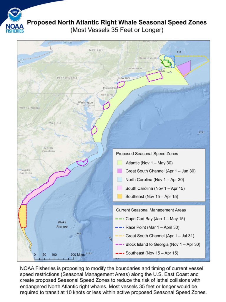 NOAA proposed speed map