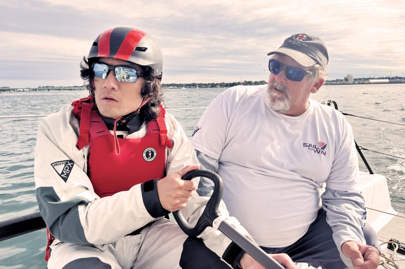 Steve Baskis steering the C&C 30 "Chinook"