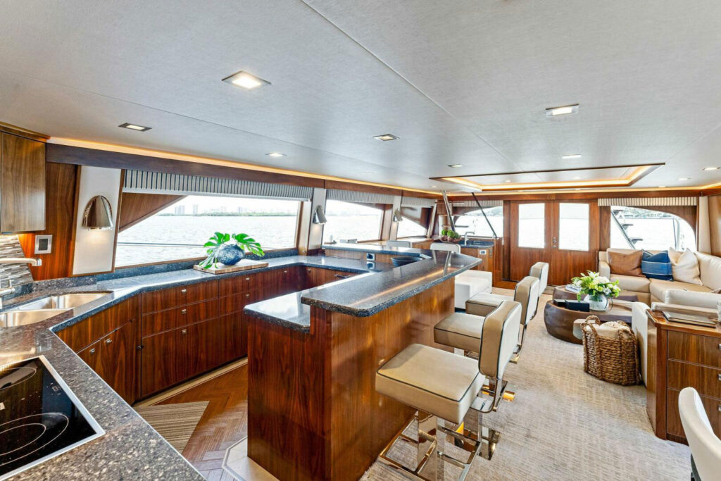 Viking 92 Enclosed Bridge galley