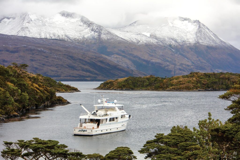 Cruising yacht on the water