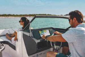 Garmin display on a boat