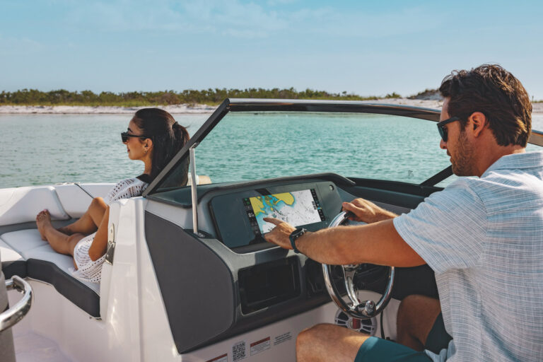 Garmin display on a boat